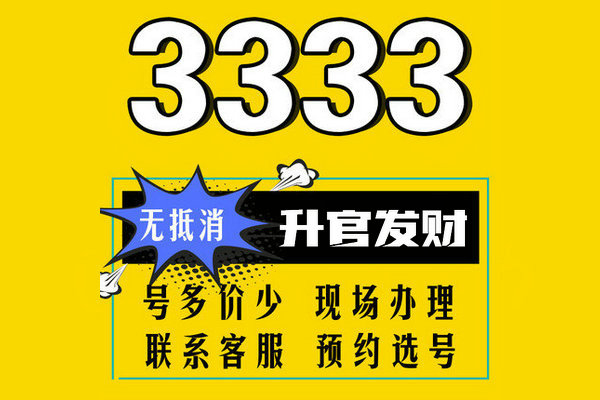 东明尾号333手机靓号